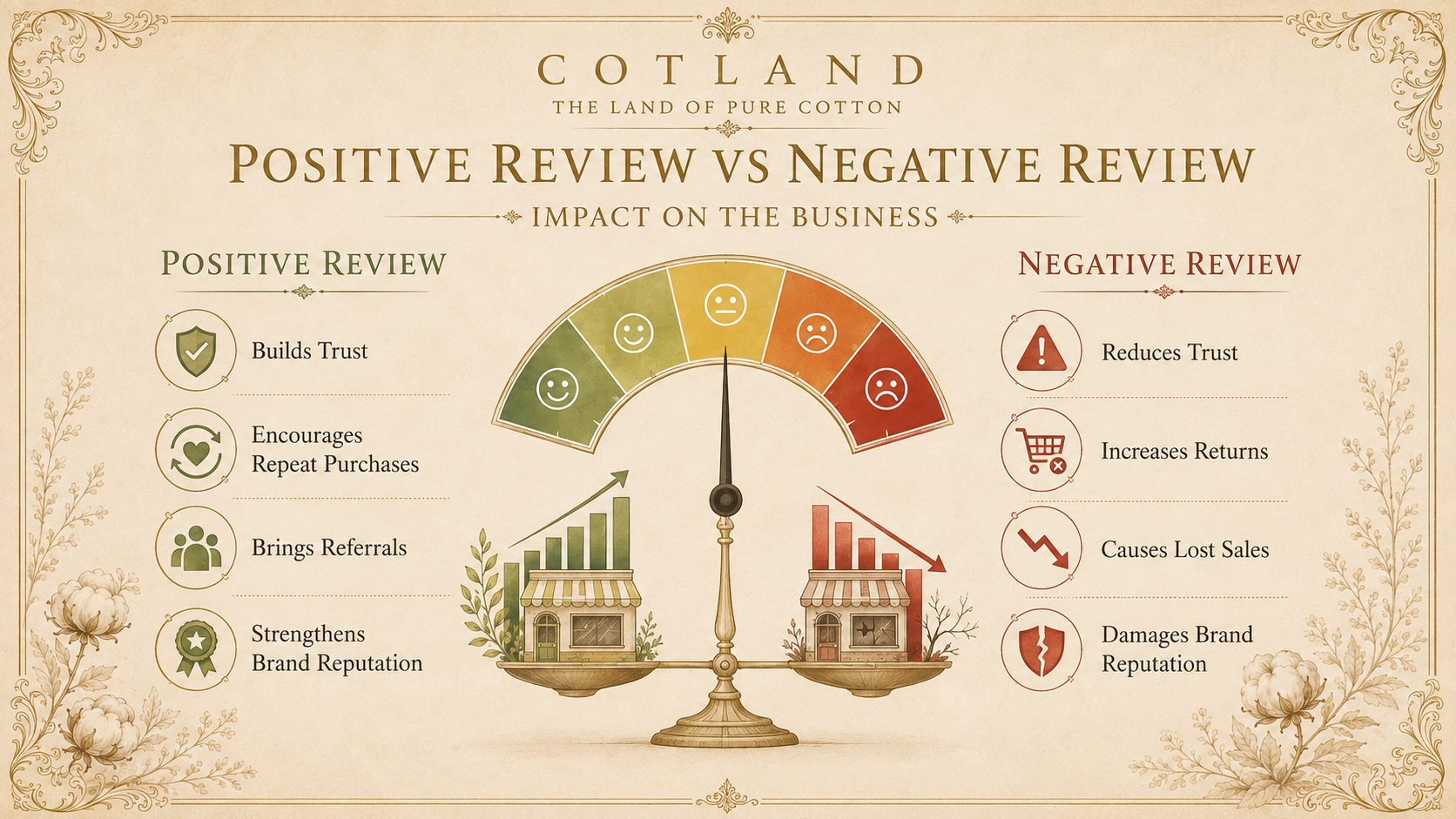 Positive and negative ecommerce review comparison for responsible fashion shopping