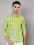 Elegantes Baumwollhemd mit Ikat-Muster für Herren