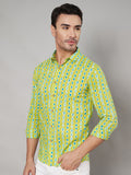 Elegantes Baumwollhemd mit Ikat-Muster für Herren