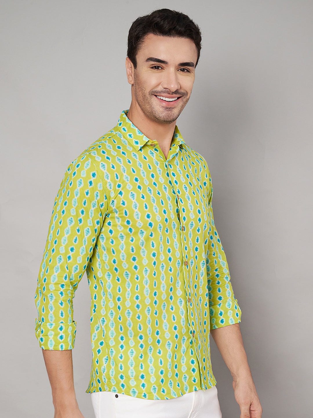 Elegant Ikat Pattern Cotton Shirt For Men