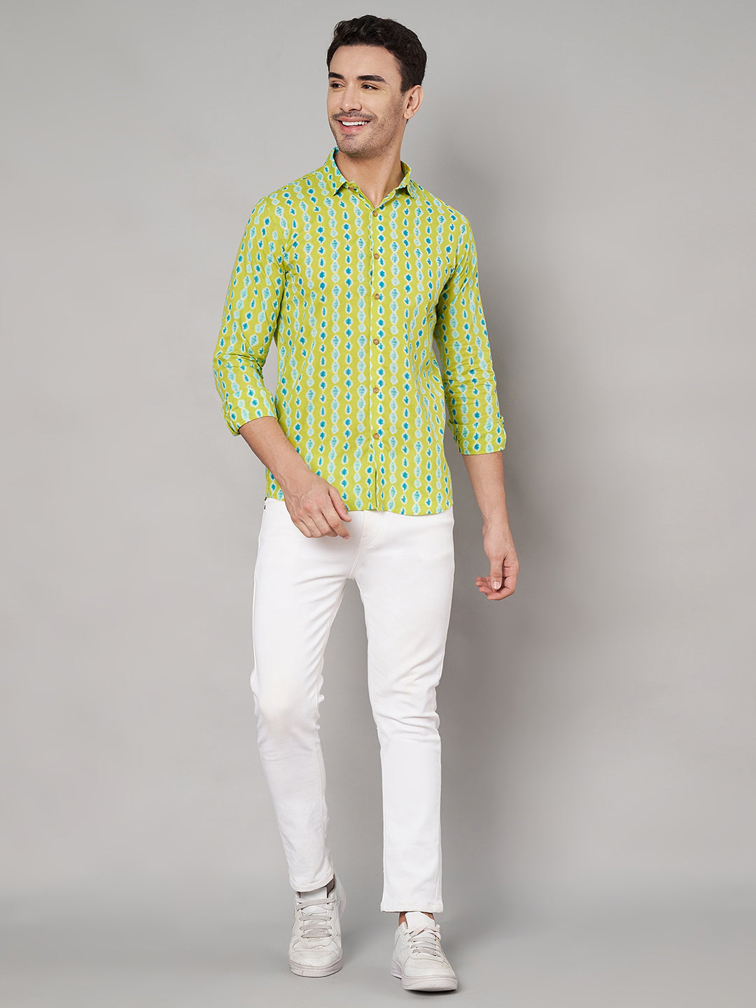 Elegant Ikat Pattern Cotton Shirt For Men