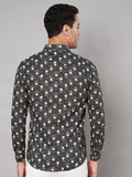 Chemise à manches longues en pur coton à imprimé floral pour homme