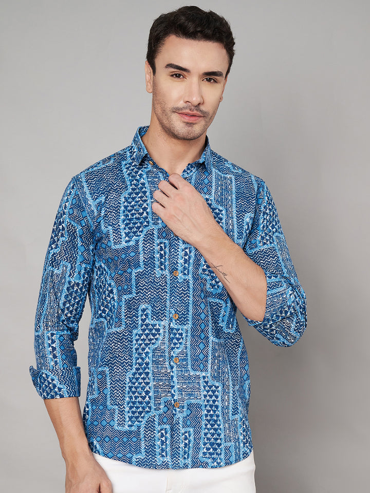 Soft Jaipuri Cotton Casual Shirt With Full Sleeves For Men by COTLAND