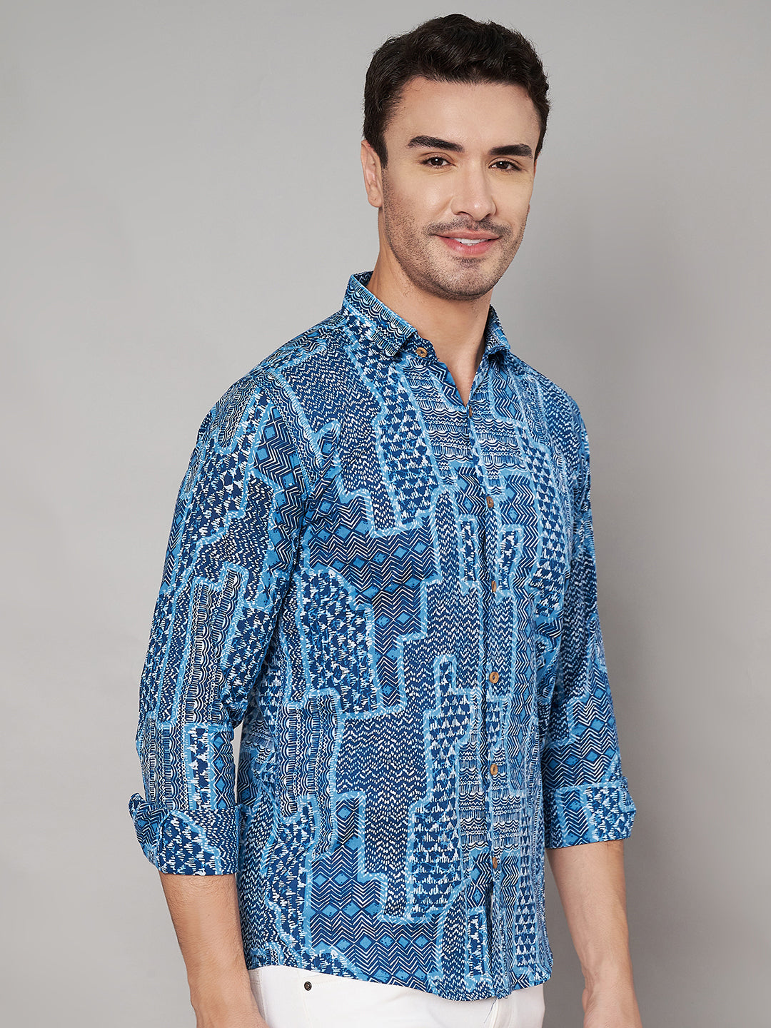 Soft Jaipuri Cotton Casual Shirt With Full Sleeves For Men