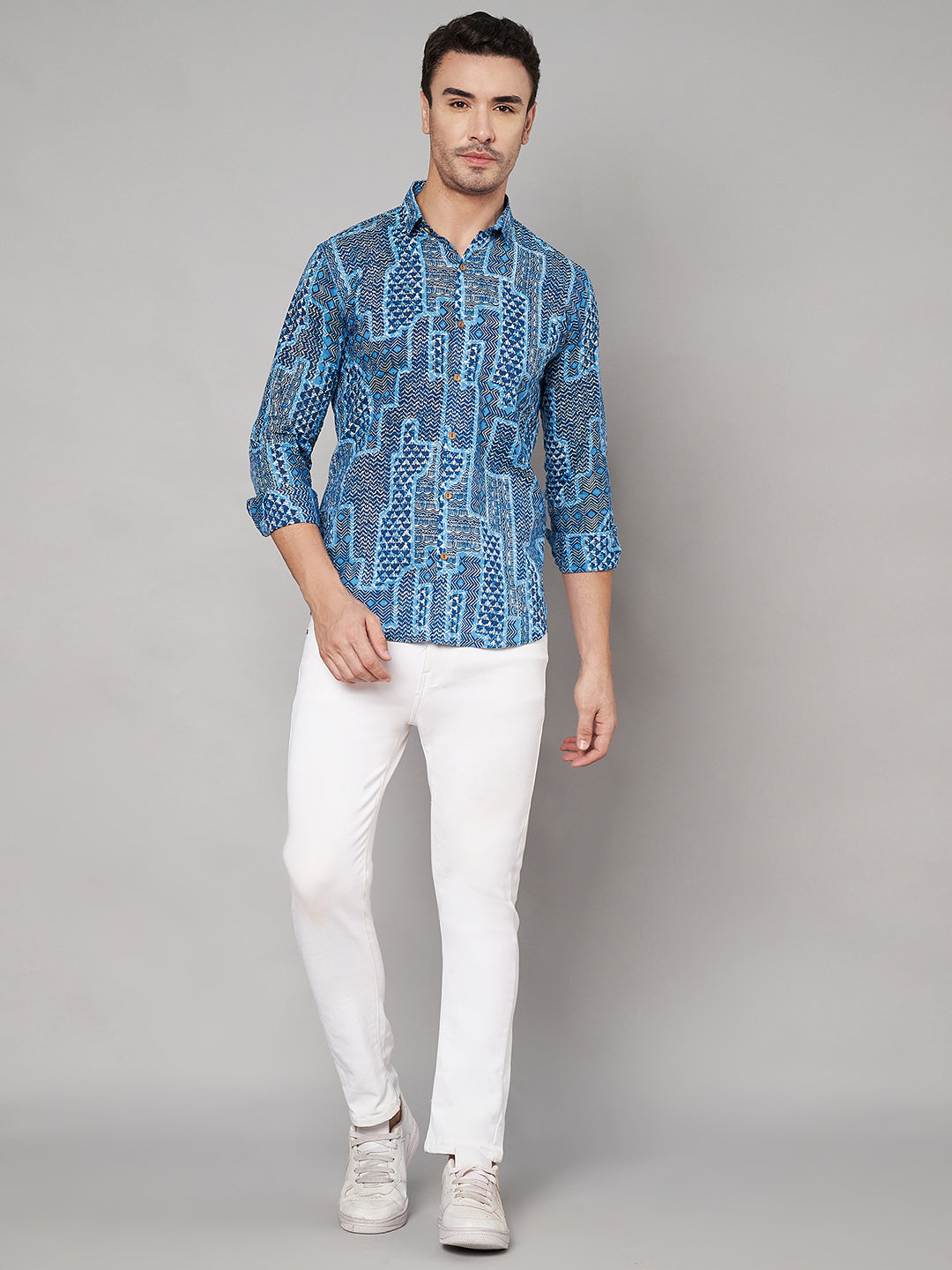 Soft Jaipuri Cotton Casual Shirt With Full Sleeves For Men