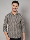 Chemise en pur coton à imprimé bloc pour homme