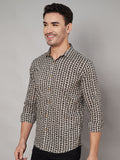 Chemise en pur coton à imprimé bloc pour homme