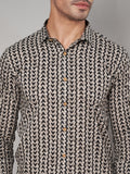 Chemise en pur coton à imprimé bloc pour homme