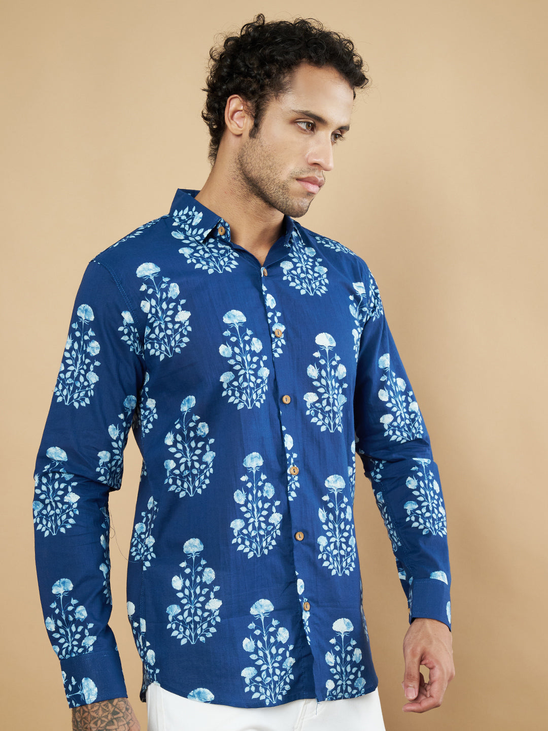 Rajasthani Heritage Cotton Long Sleeves Shirt for Men