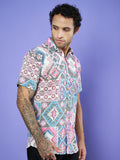 Artistic Patchwork Jaipuri Half Sleeves Shirt for Men