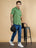 Green Floral Print Pure Cotton Shirt for Men