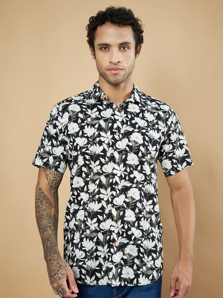 Jaipuri Cotton Floral Print Shirt for Men