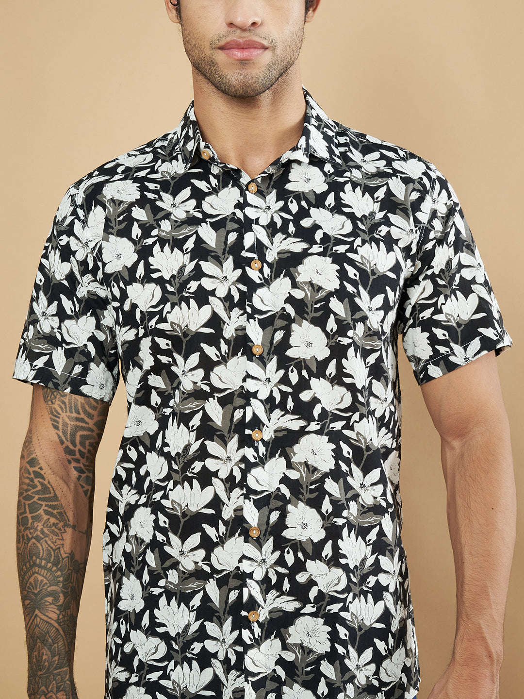 Jaipuri Cotton Floral Print Shirt for Men