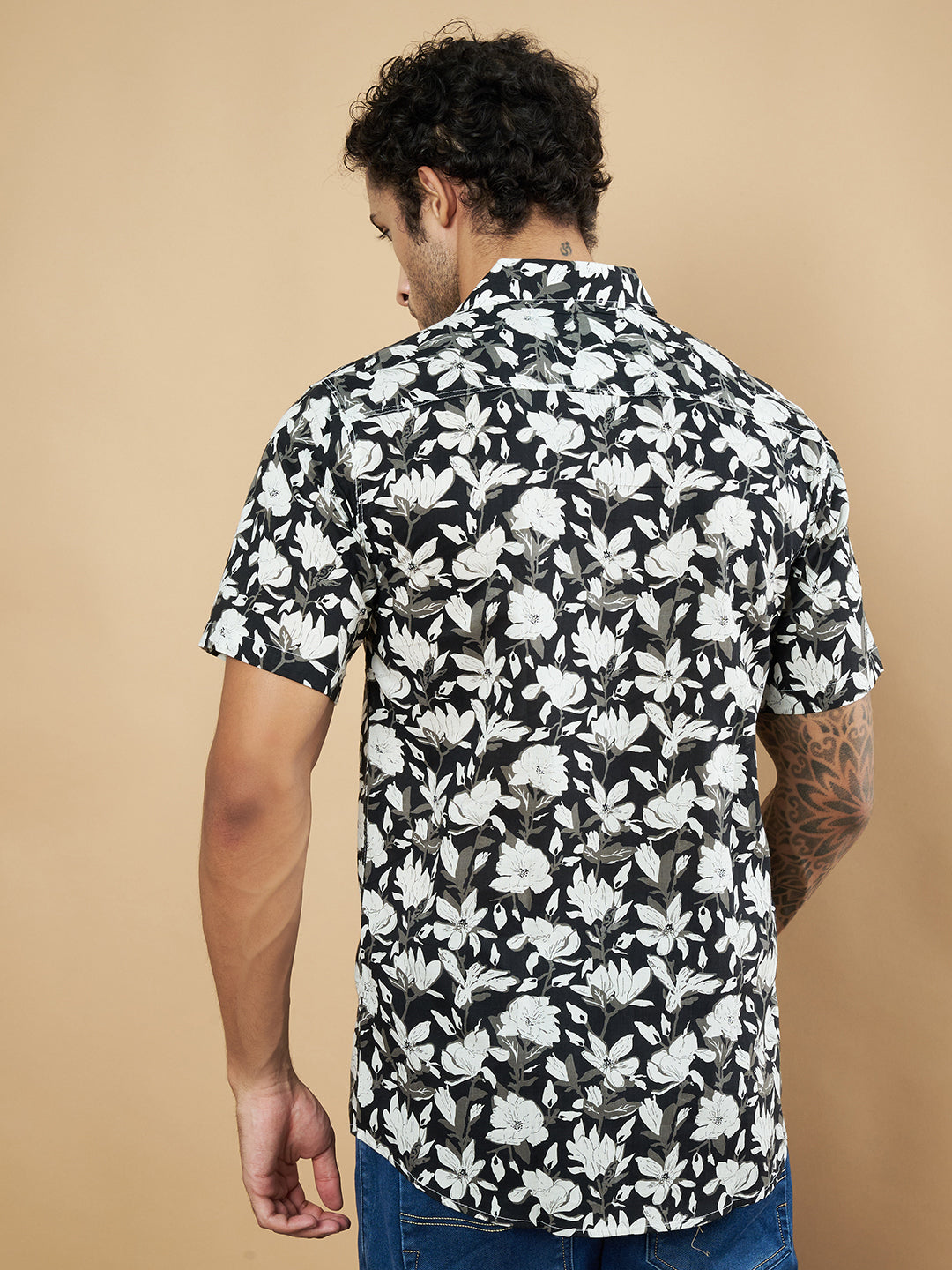 Jaipuri Cotton Floral Print Shirt for Men