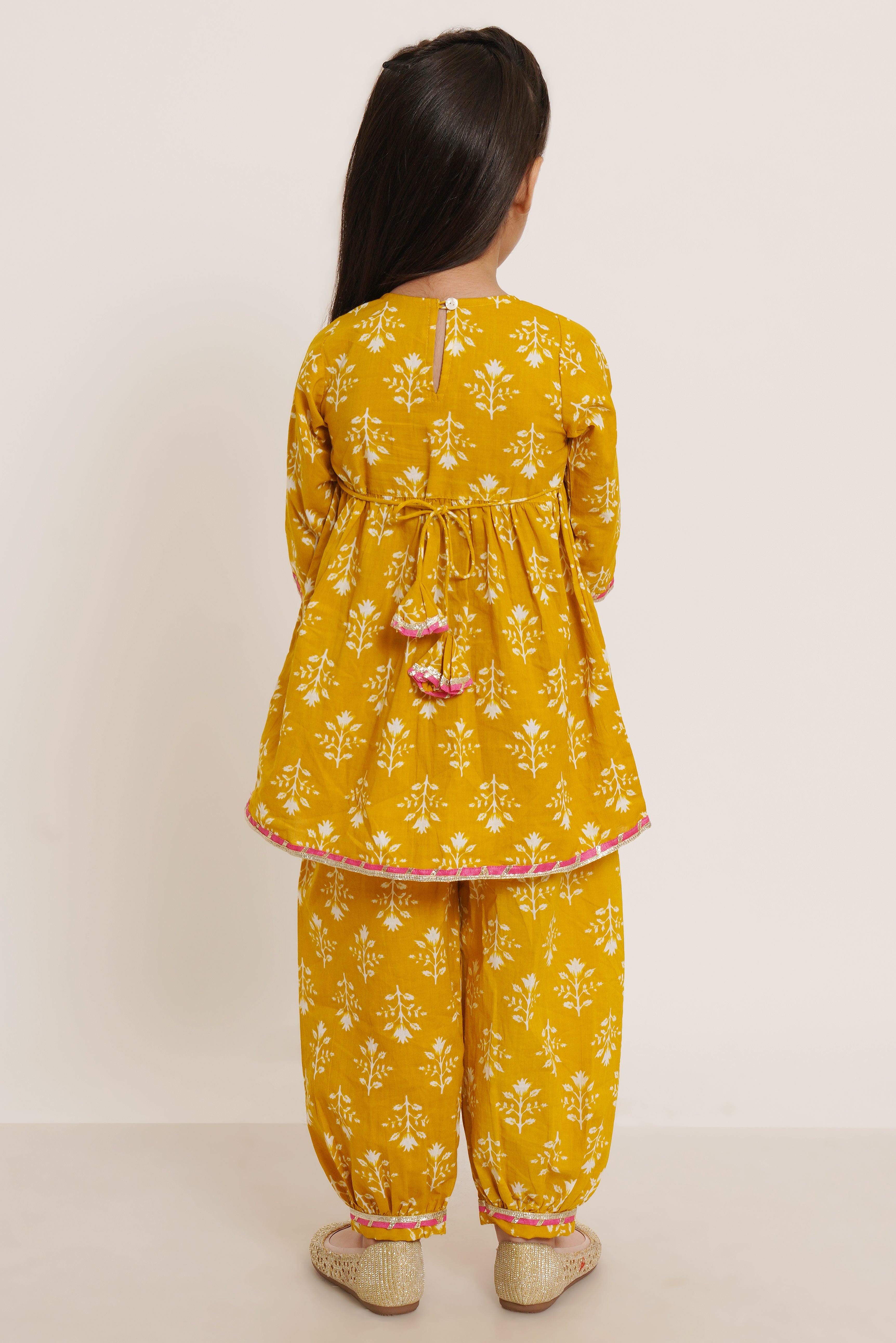 Festive Alia Cut Kurta With Afghani Salwar For Girls