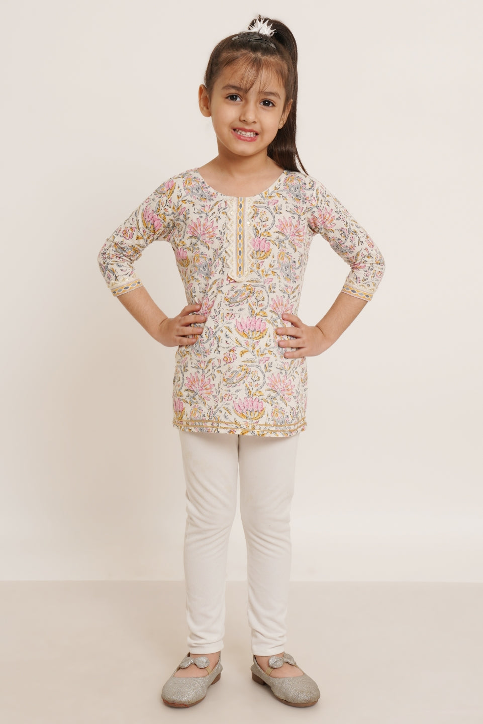 Jaipuri Cotton Printed Short Kurti for Girls