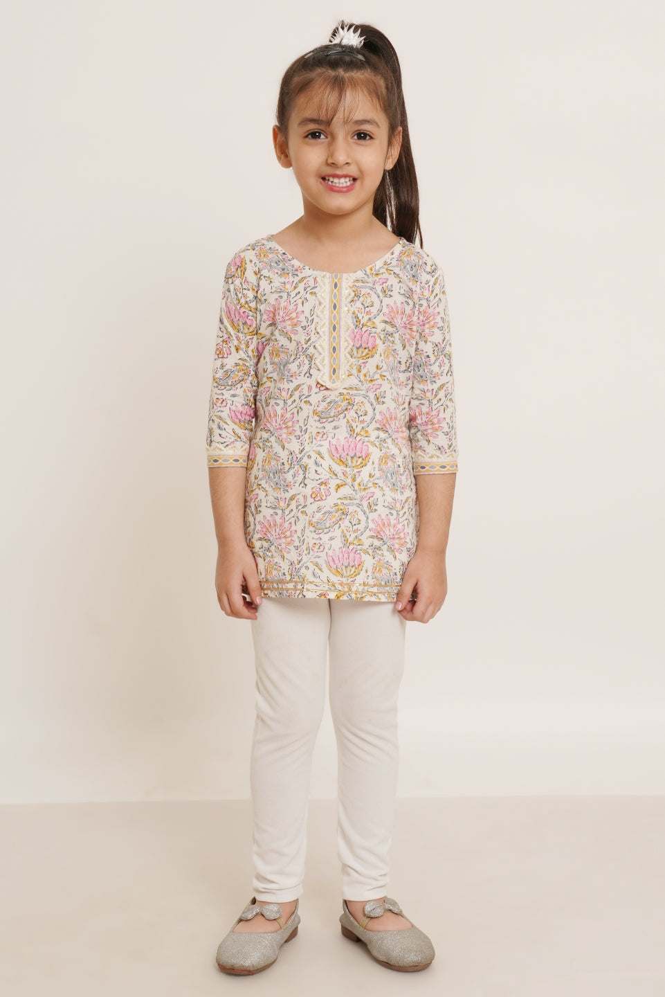 Jaipuri Cotton Printed Short Kurti for Girls