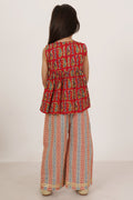 Heritage Cotton Angrakha Top with Pants For Girls