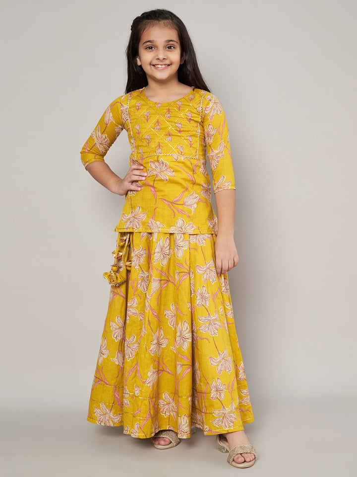 Festive Wear Kurti Top with Skirt for Girls