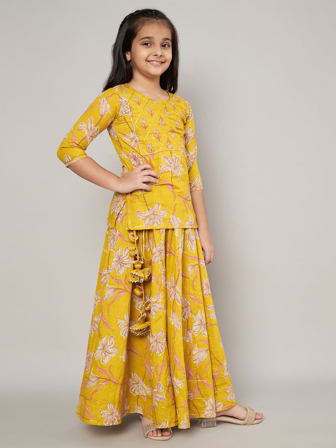 Festive Wear Kurti Top with Skirt for Girls