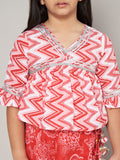 Stylisches Aalia Cut Top mit bedrucktem Rock für Mädchen