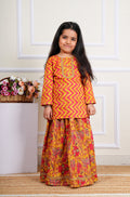 Pure Cotton Ethnic Straight Kurti with Skirt For Girls