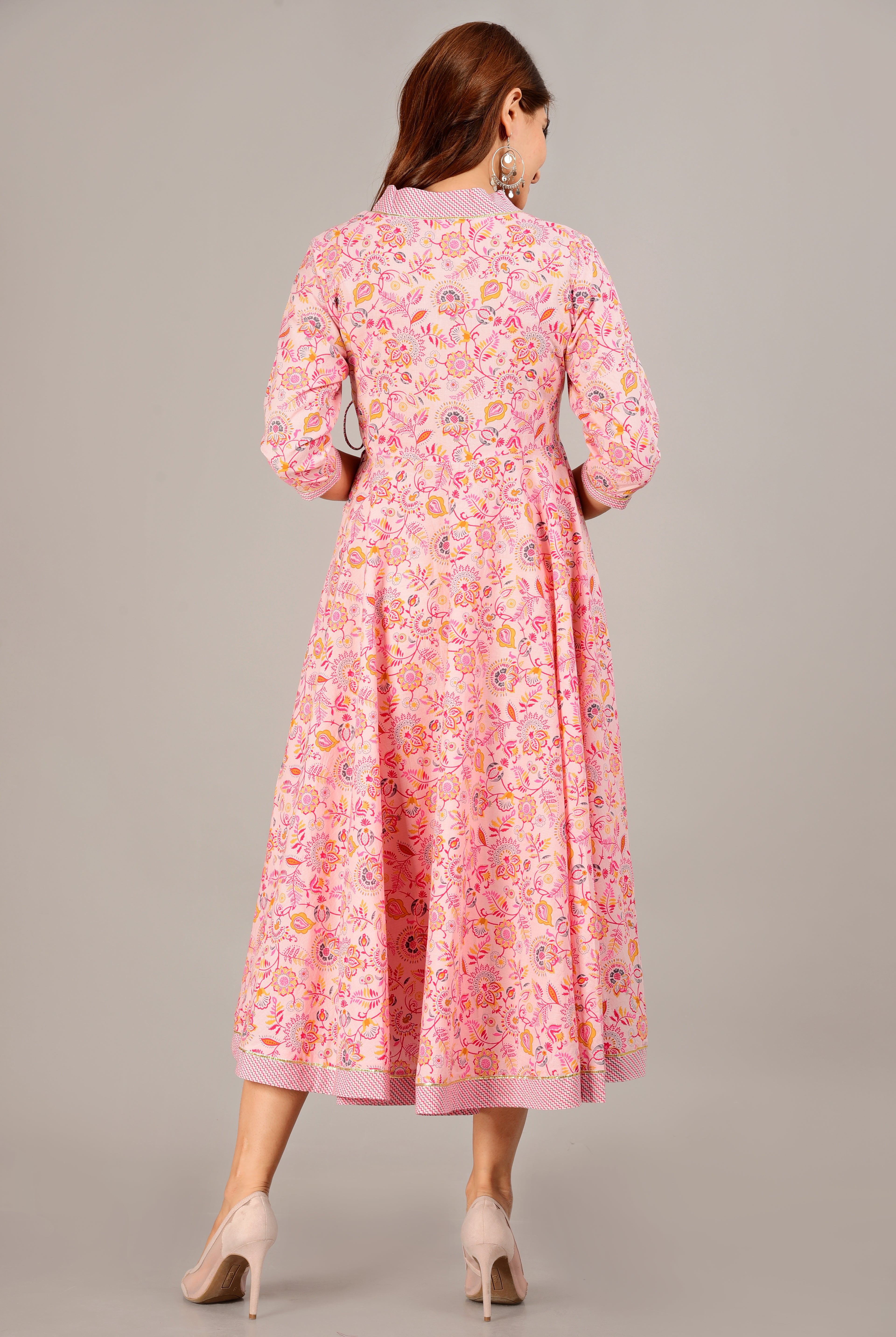 Rajasthani Heritage Pink Angrakha Kurta for Women