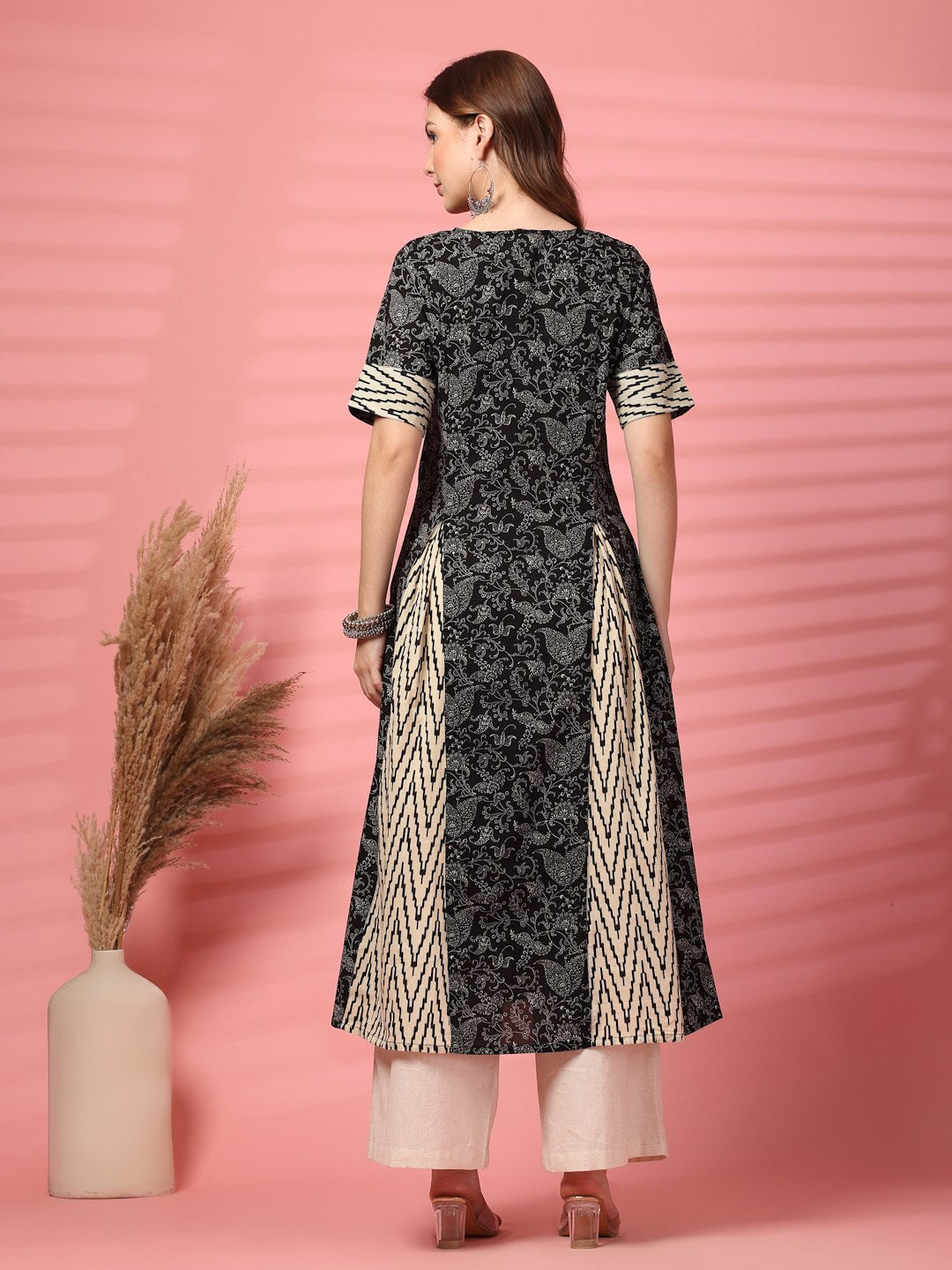 Heritage Print Fit & Flare Kurta Only For Women