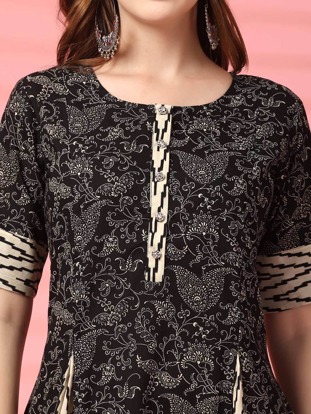 Heritage Print Fit & Flare Kurta Only For Women