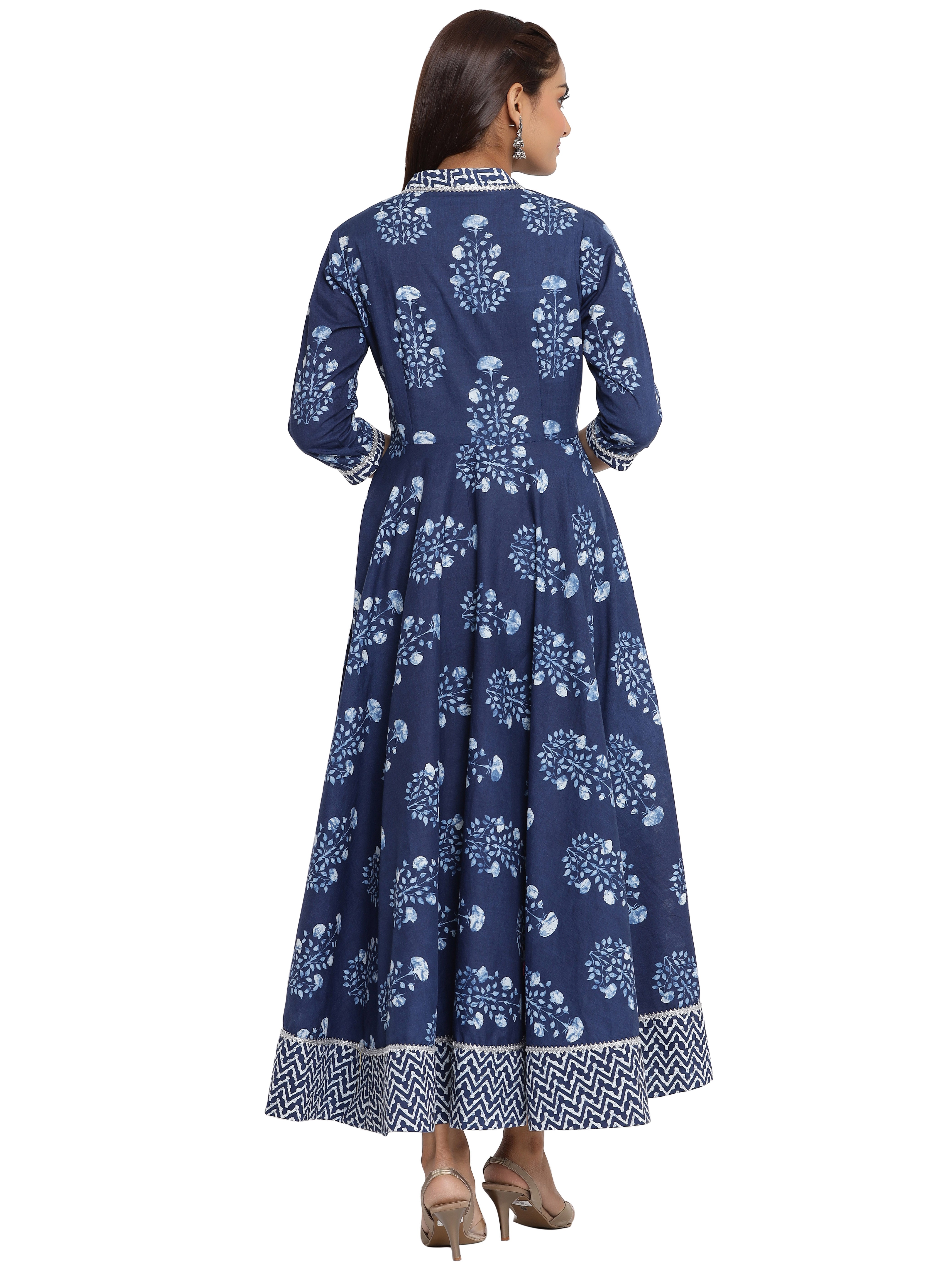 Lässiges Kurti aus Baumwolle mit Doodle-Print für Damen
