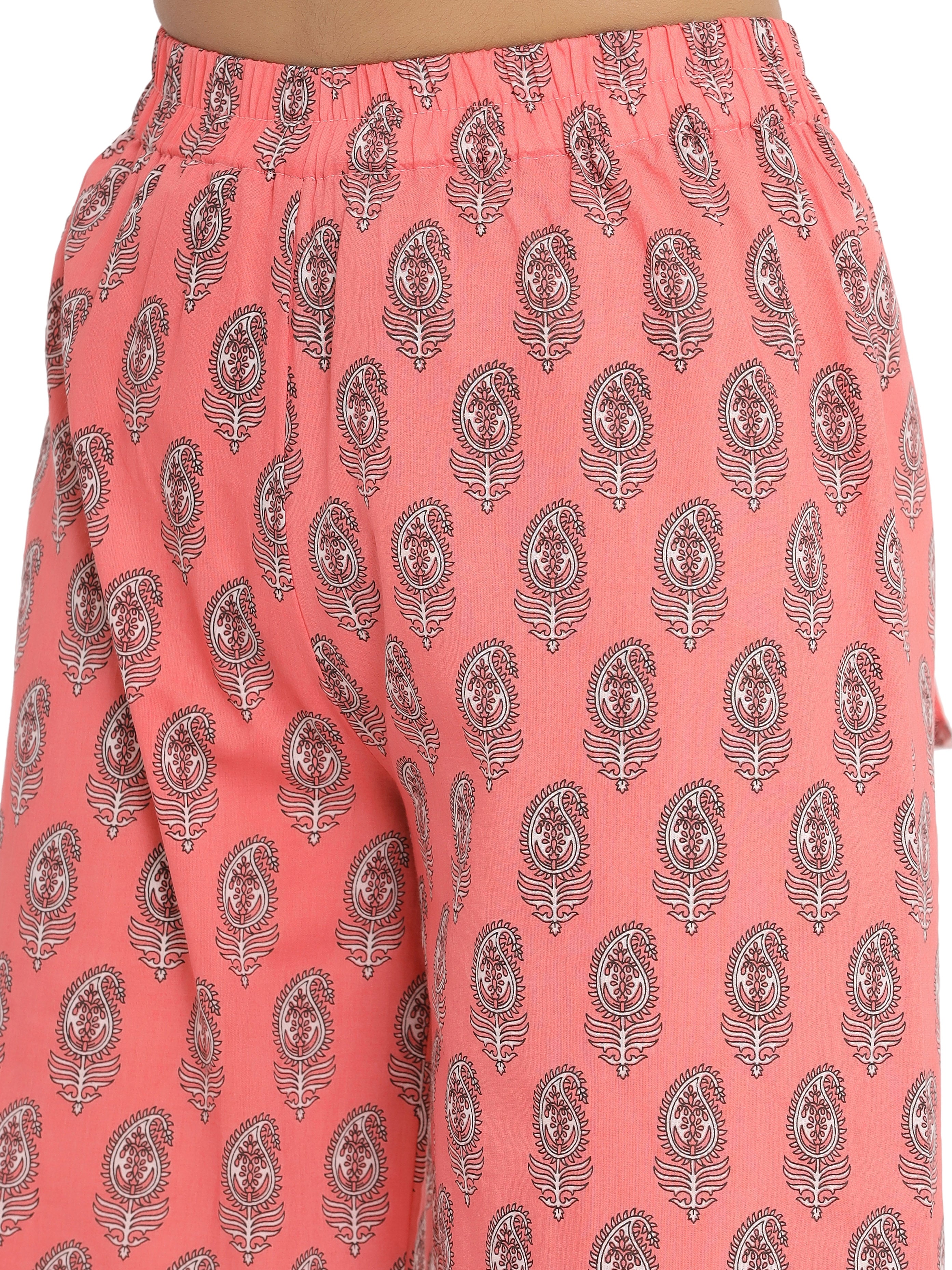 Jaipur-Inspired Cotton Kurta Palazzo Outfit For Women