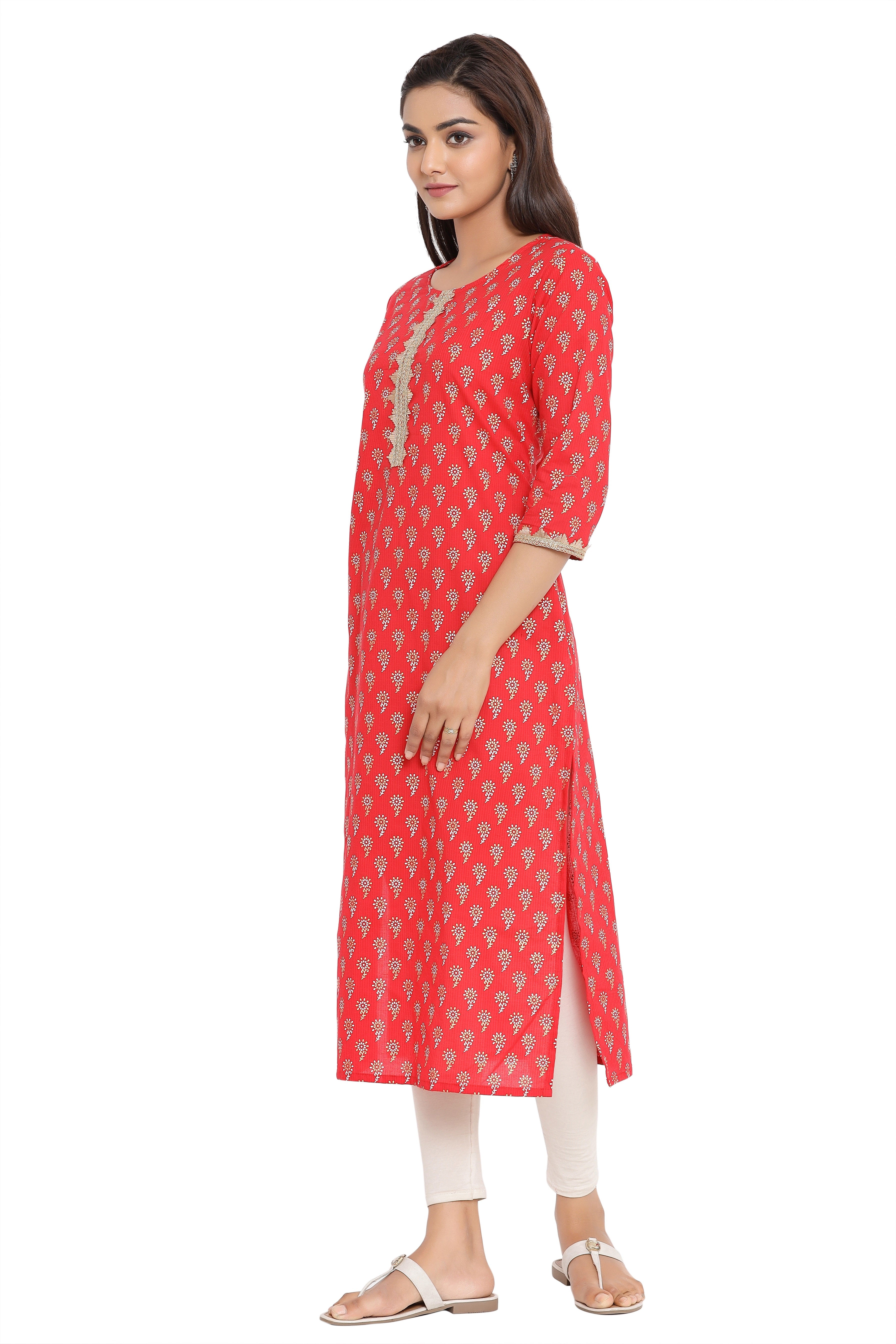Pure Jaipuri Cotton Kurta with Paisley Print for Women