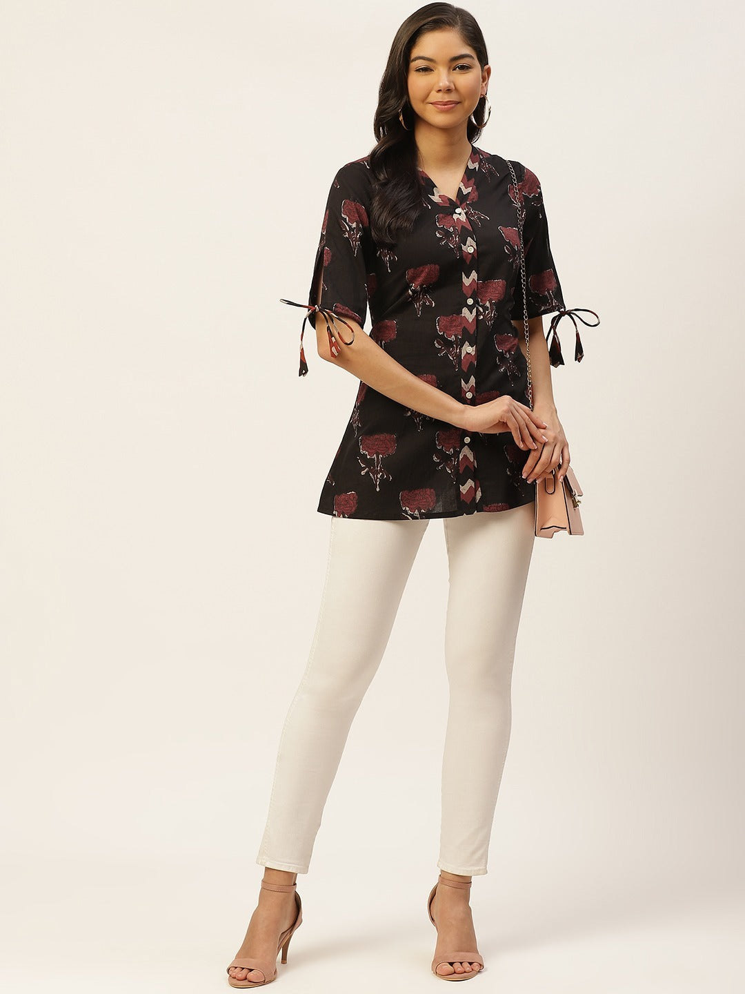 Elegant Jaipuri Cotton Floral Shirt For Women