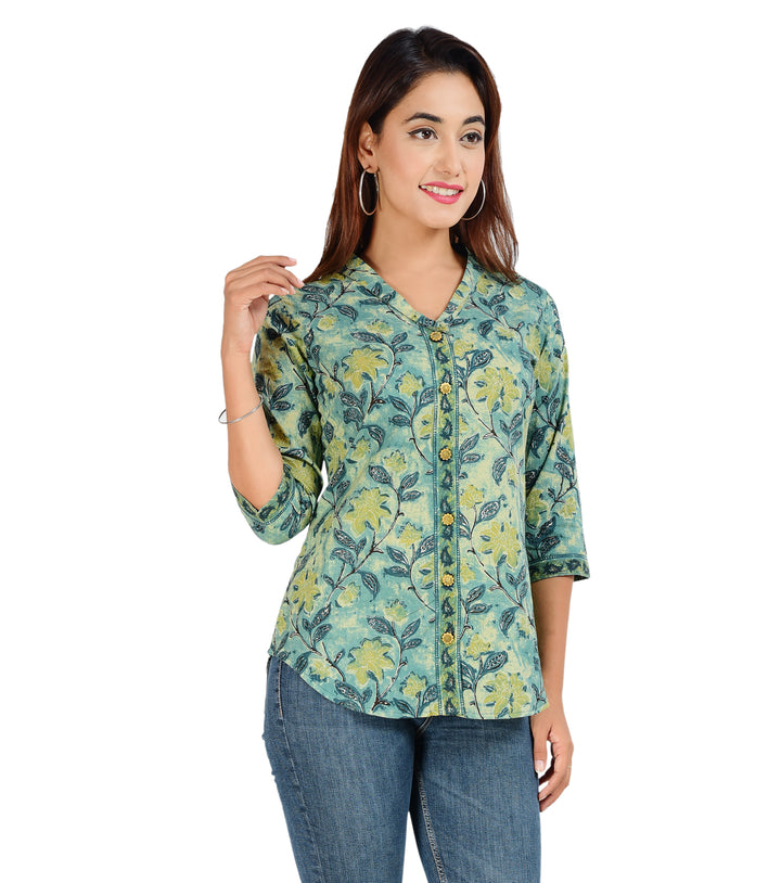Jaipuri Style Cotton Top For Women
