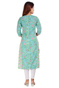 Lässiges Kurti aus Baumwolle mit Doodle-Print für Damen
