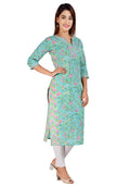 Lässiges Kurti aus Baumwolle mit Doodle-Print für Damen