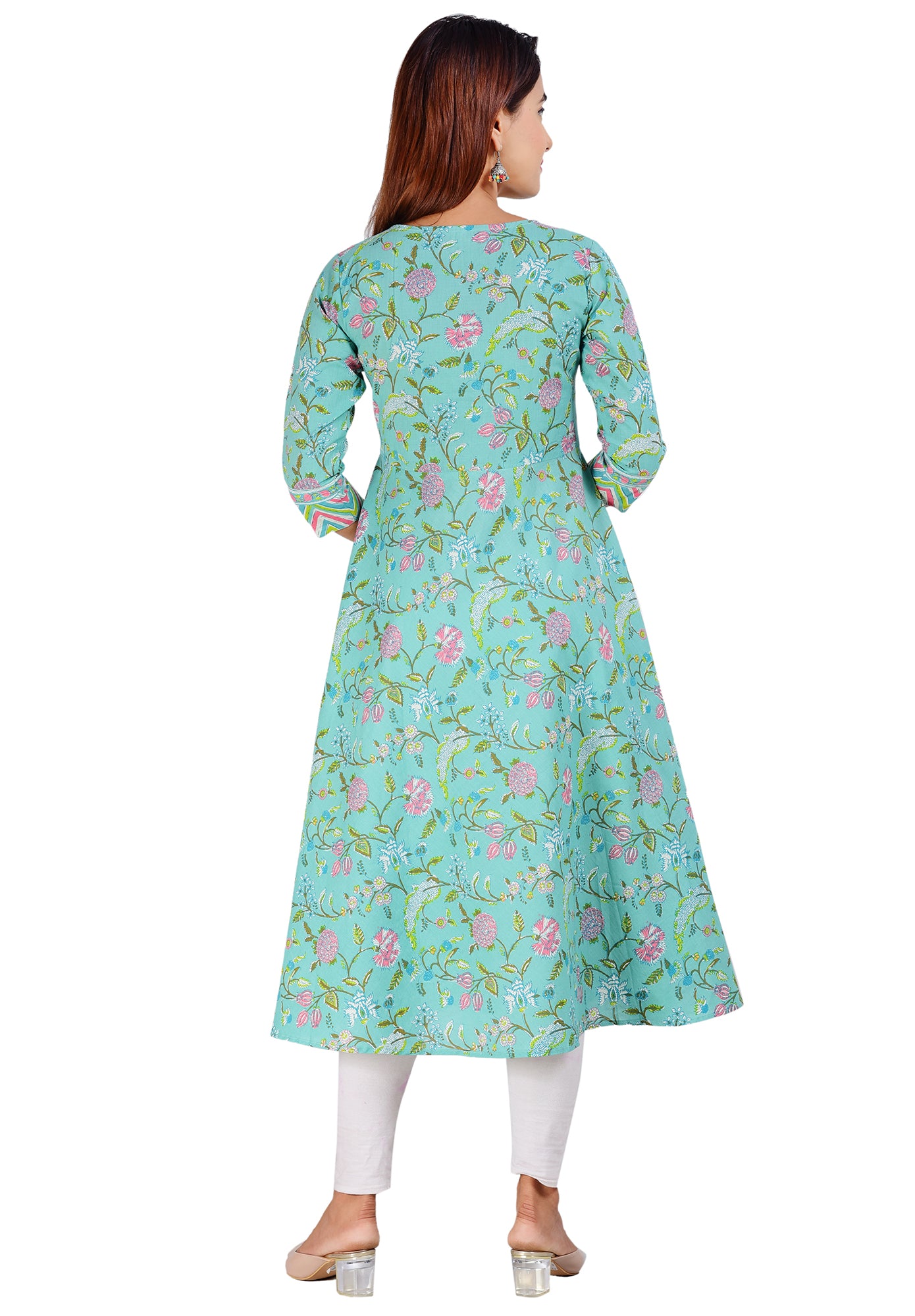 Kurti décontracté en coton imprimé Doodle pour femmes