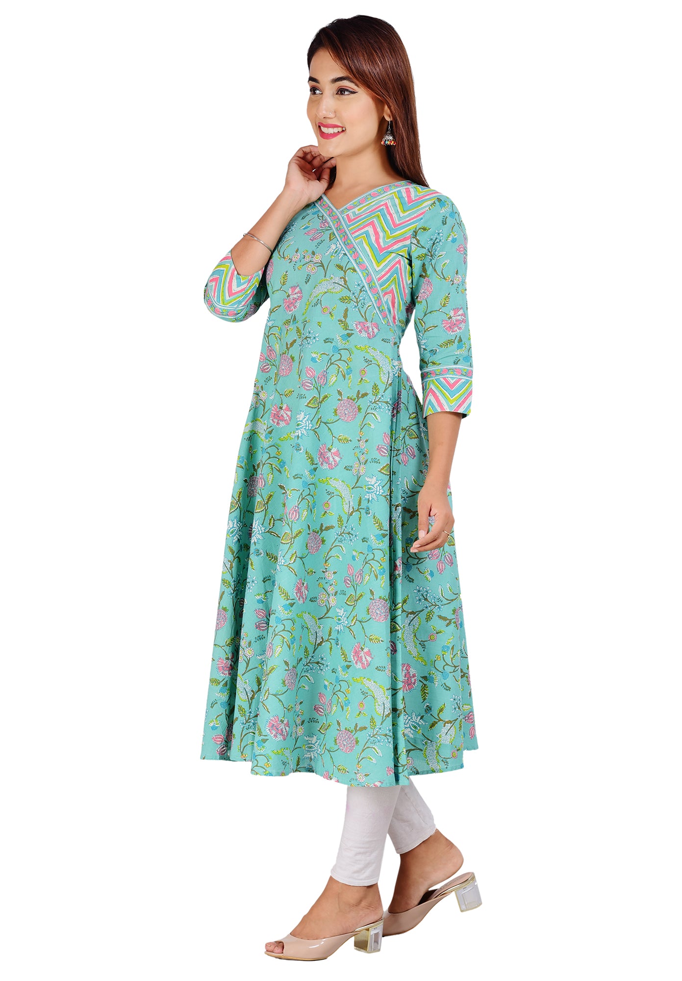Kurti décontracté en coton imprimé Doodle pour femmes