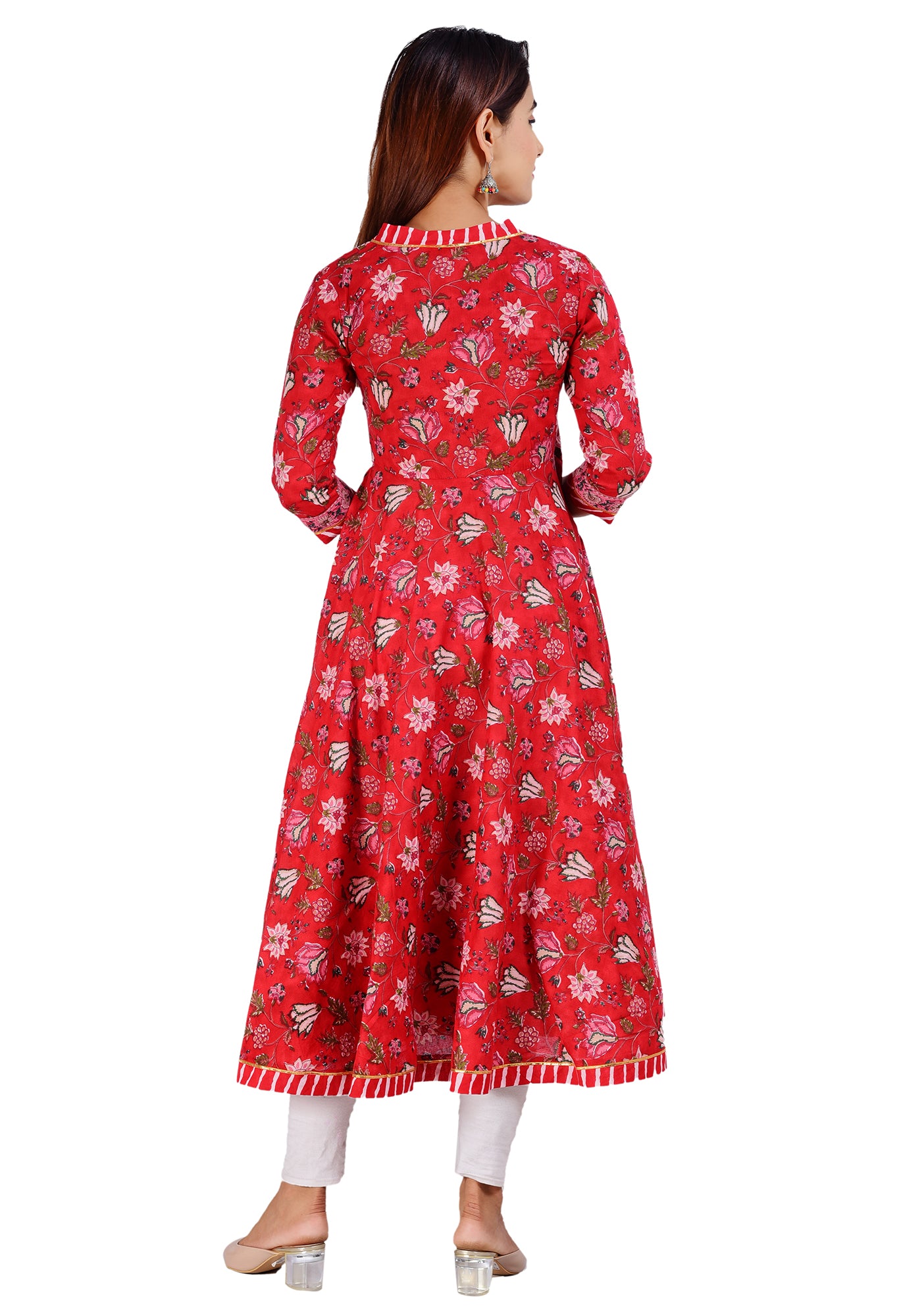 Rajasthani Heritage Red Angrakha Kurta for Women