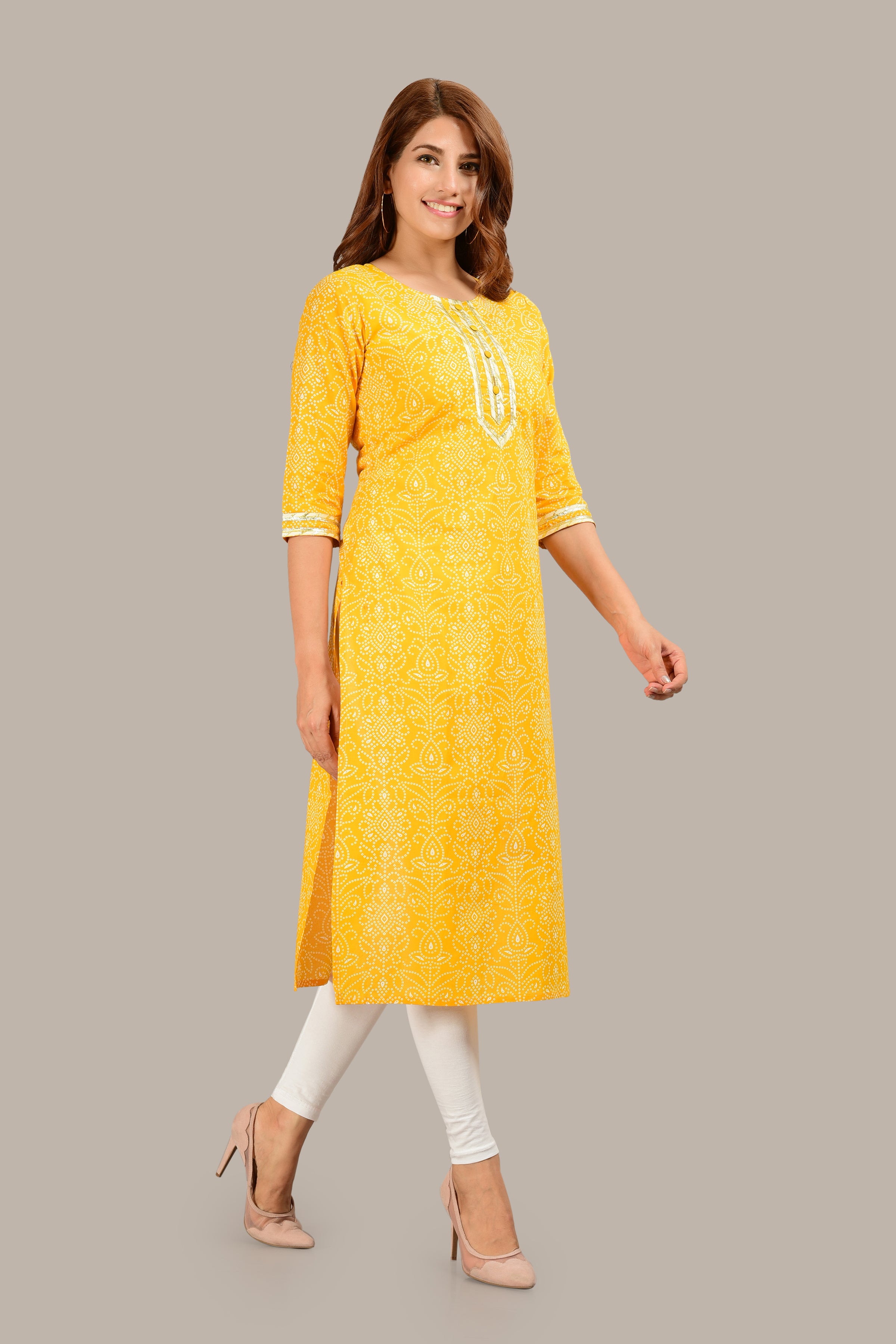 Pure Jaipuri Cotton Kurta with Bandhej Print for Women