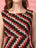Black and Maroon Zigzag Kurta Set For Women