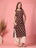 Black and Maroon Zigzag Kurta Set For Women