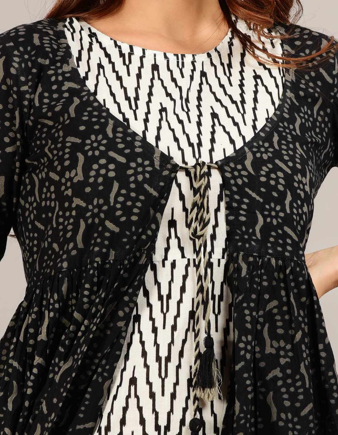 Trendy Cotton Shrug Set with Sleeveless Inner Dress for Women