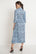 Pure Cotton Blue Fit & Flare Midi Dress for Women