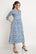 Pure Cotton Blue Fit & Flare Midi Dress for Women