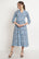 Pure Cotton Blue Fit & Flare Midi Dress for Women
