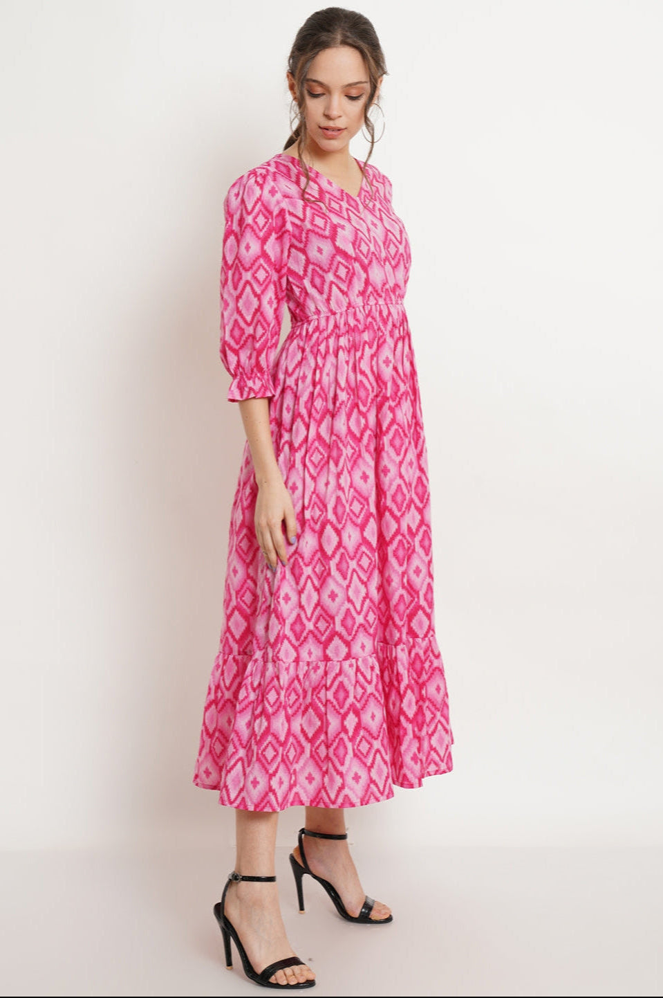 Robe d'été imprimée à bretelles pour femme