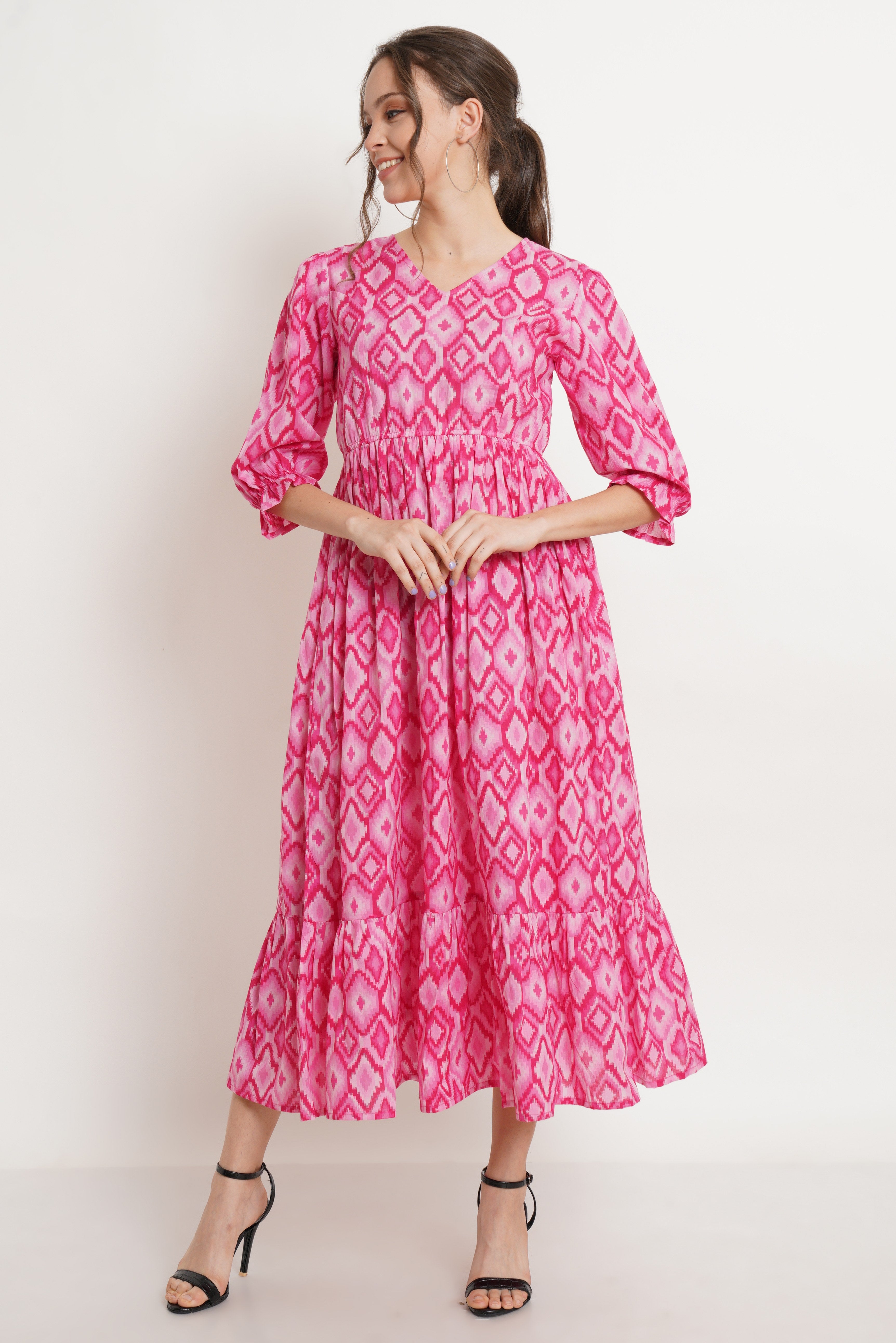 Sommerkleid mit Trägern und Aufdruck für Damen