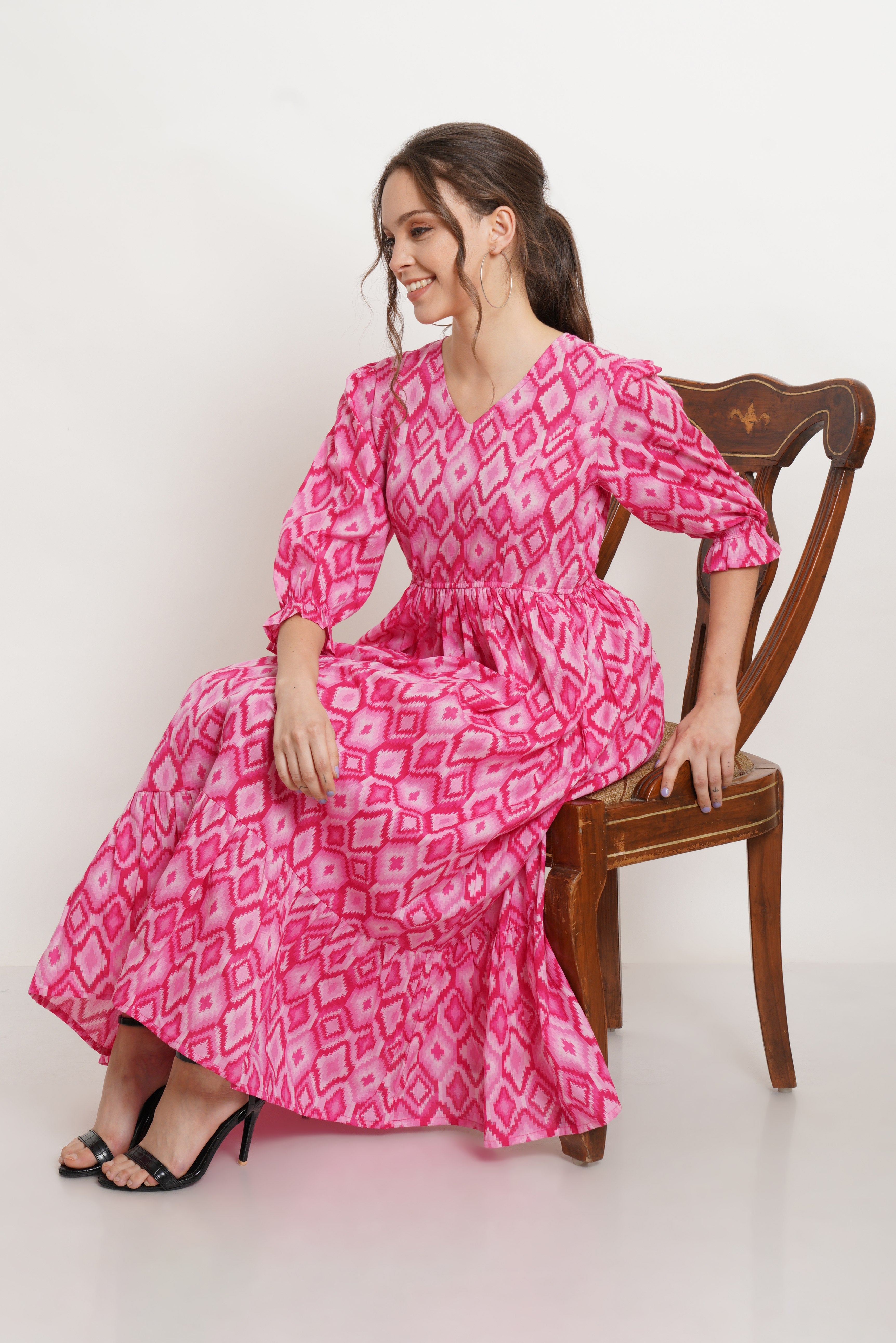 Sommerkleid mit Trägern und Aufdruck für Damen