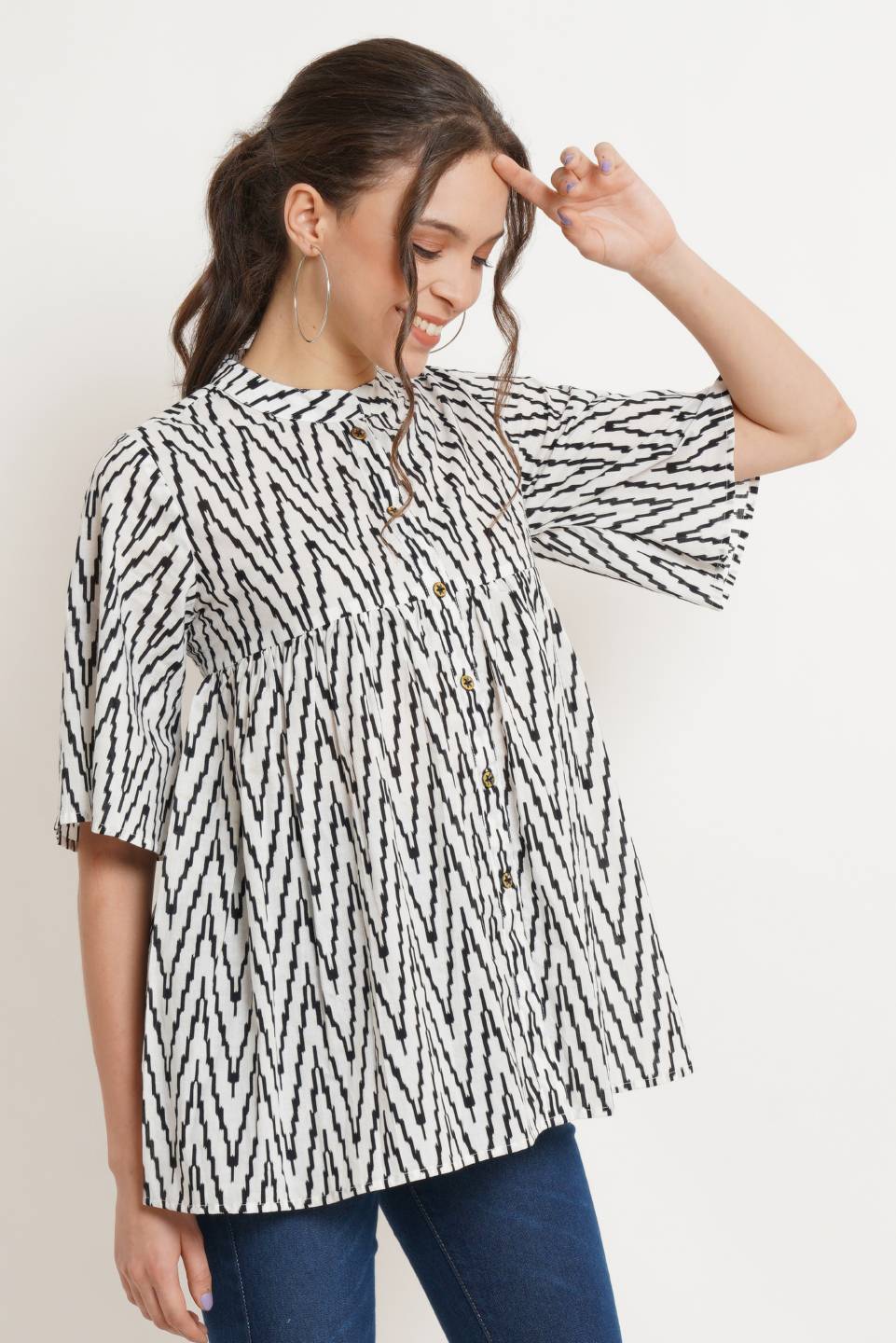 Haut caftan en coton bohème chic pour femme